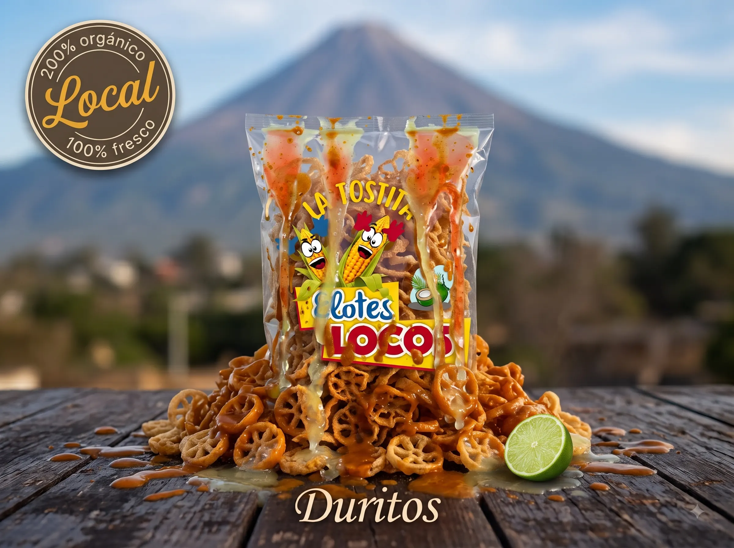 Duritos redondos preparados con chile y salsas.
