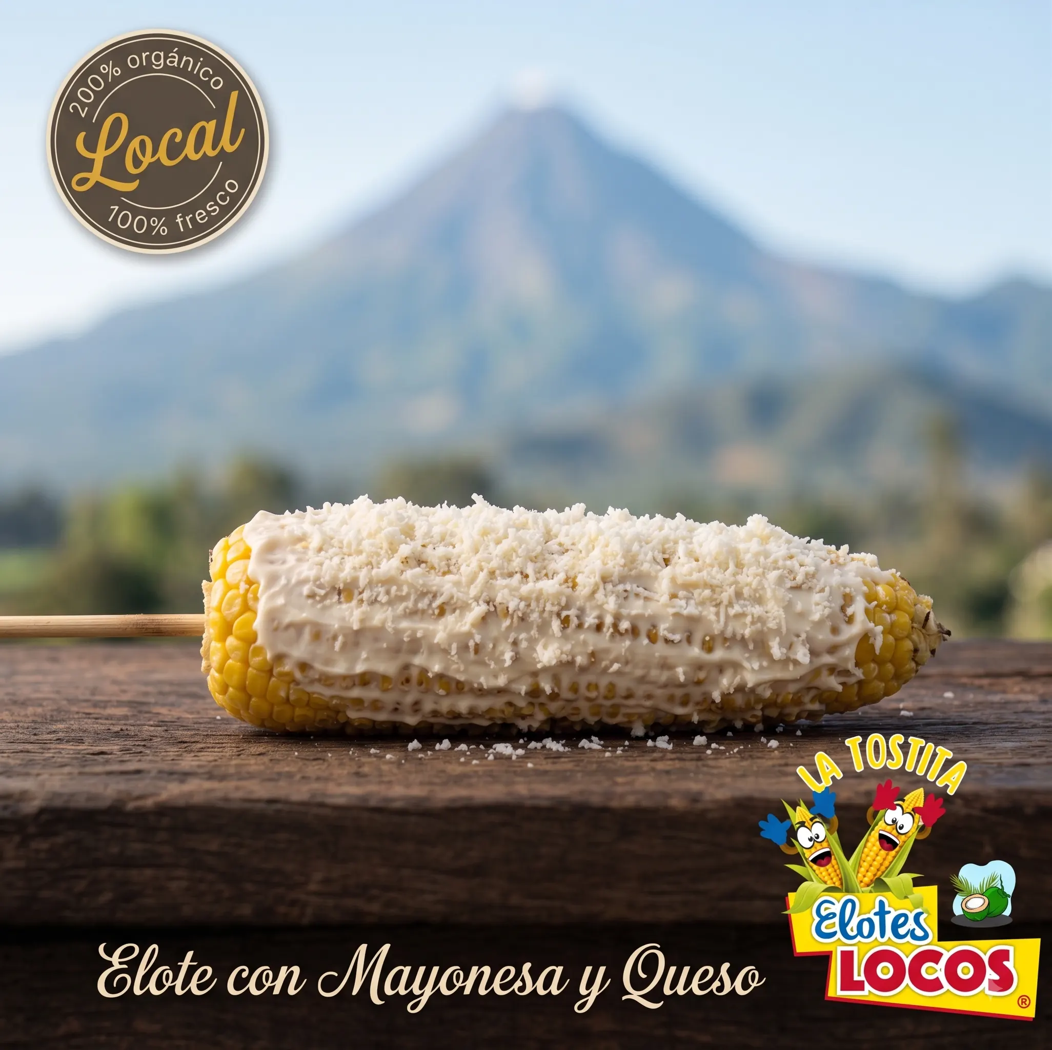 Elote con mayonesa y queso.